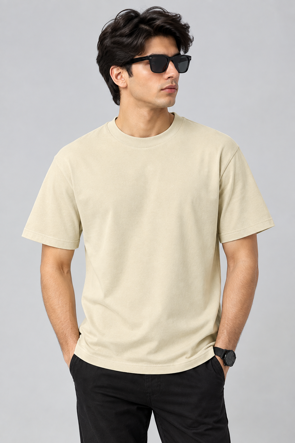 Oversized Tee: Beige