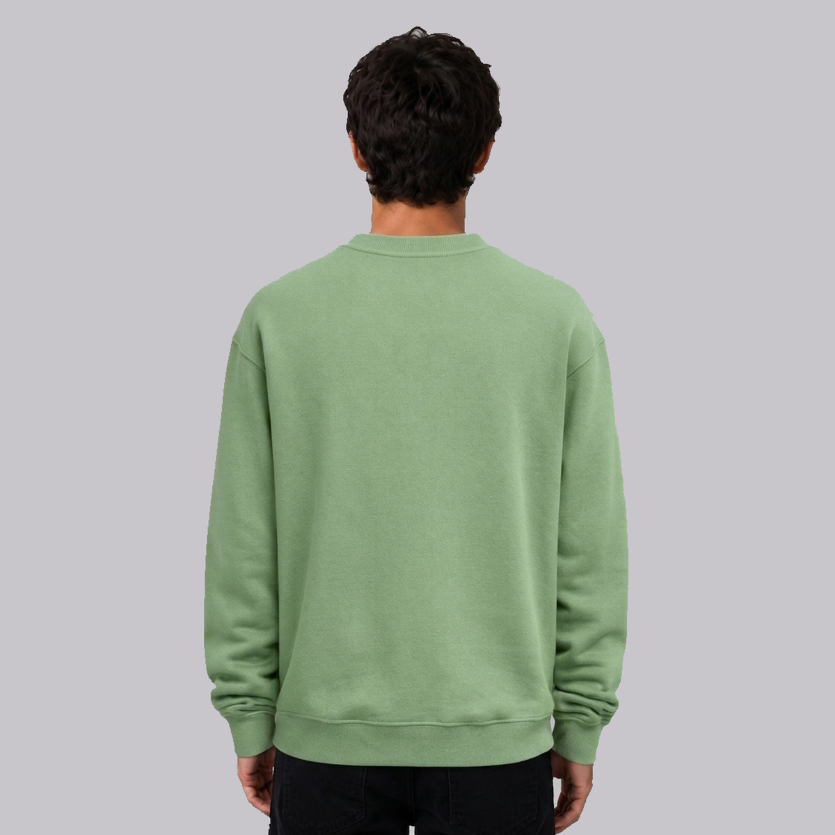 Classic Embroided Sweatshirt: Kale Green