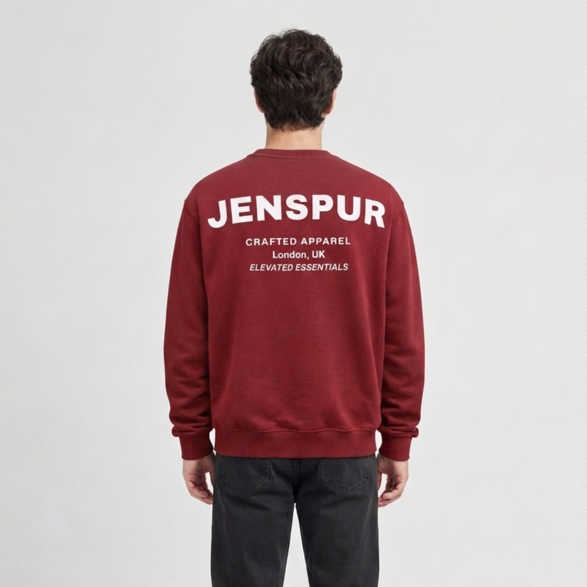 Classic Printed Sweatshirt: Burgundy