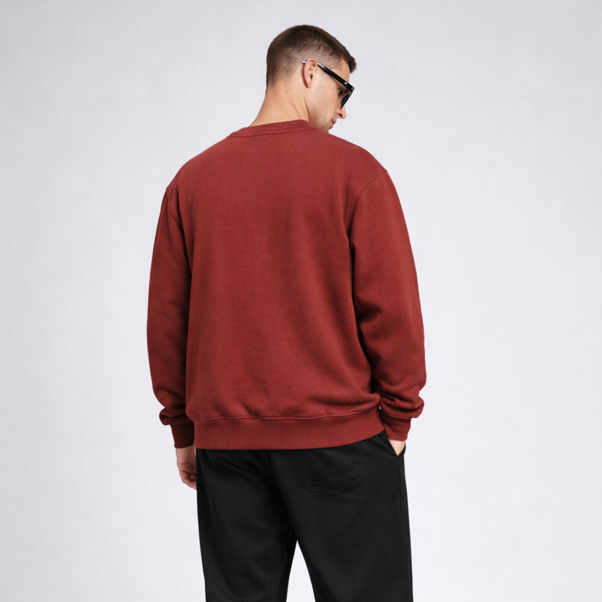 Classic Embroided Sweatshirt: Burgundy