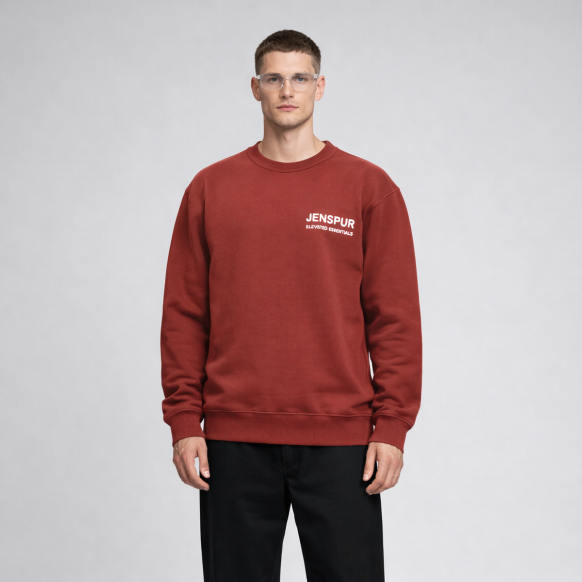 Classic Embroided Sweatshirt: Burgundy