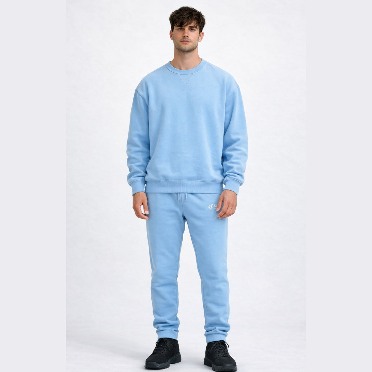 Essential V-Crew Co-ord Set: Sky Blue