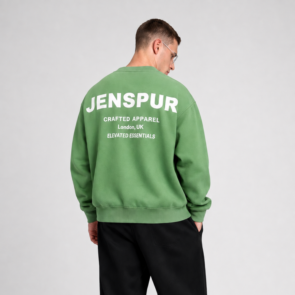 Classic Printed Sweatshirt: Kale Green