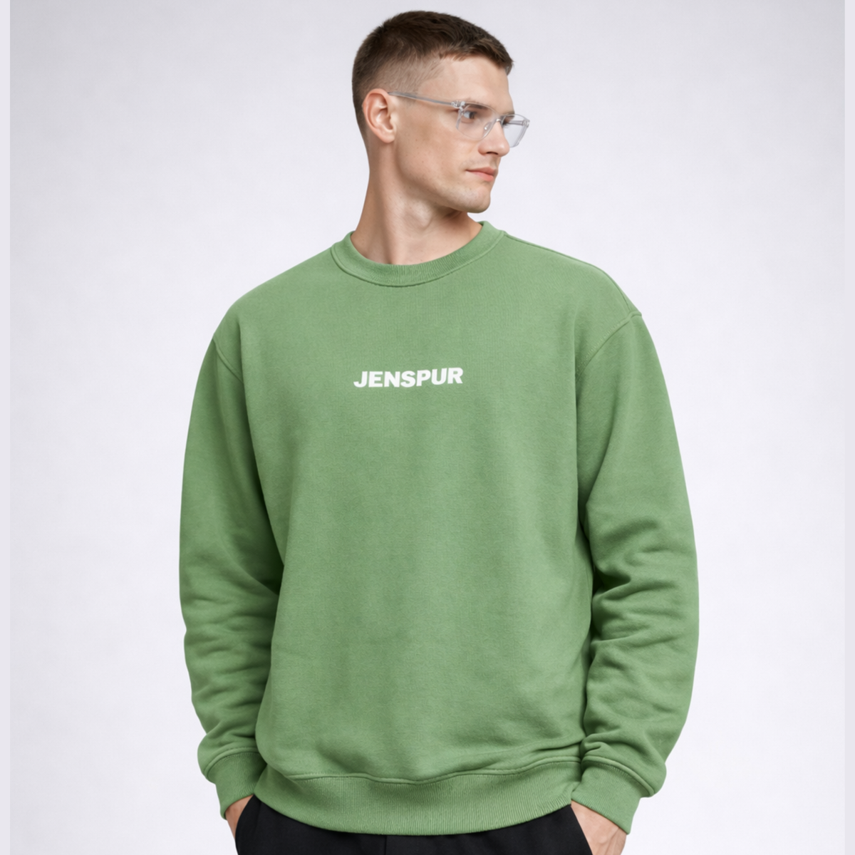 Classic Printed Sweatshirt: Kale Green
