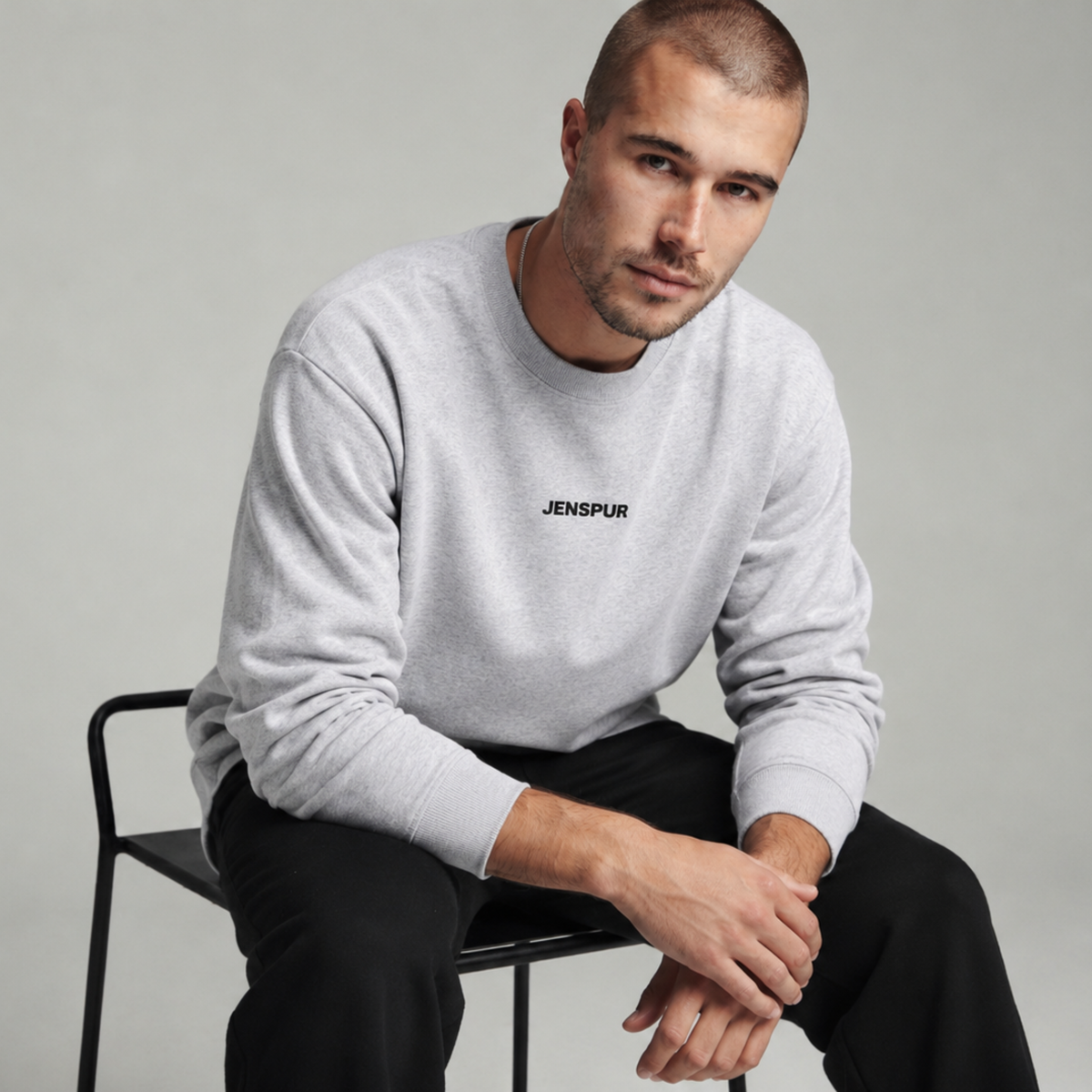 Classic Printed Sweatshirt: Heather Grey
