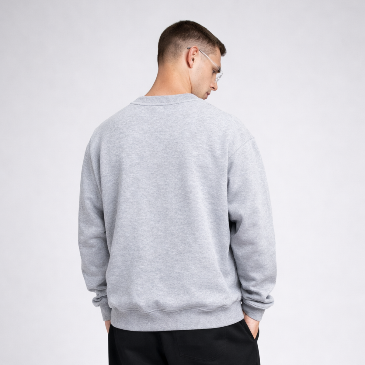Essential V-Crew Sweatshirt: Heather Grey