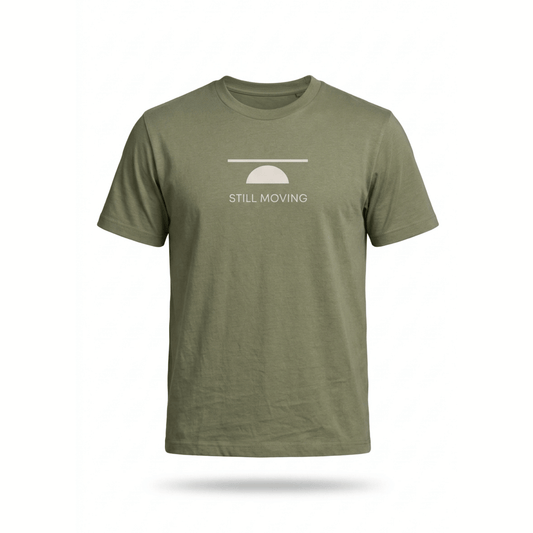 Still Moving Graphic T-Shirt: Olive Green
