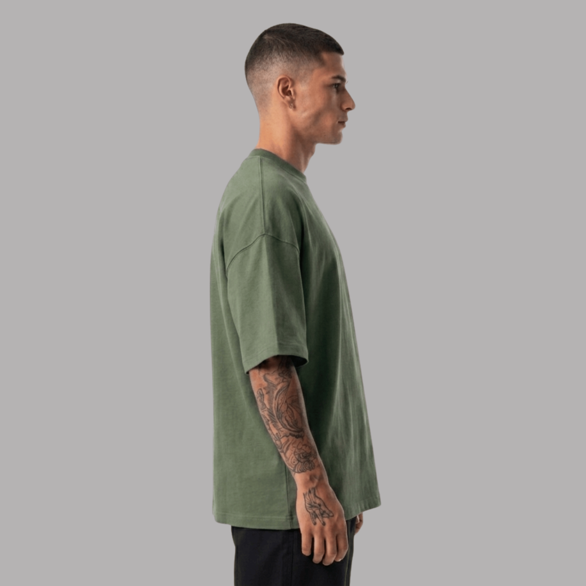 Oversized Tee: Olive Green