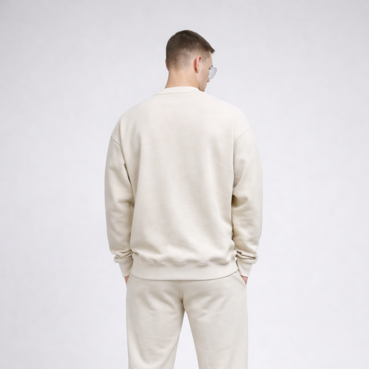 Essential V-Crew Co-ord Set: Beige