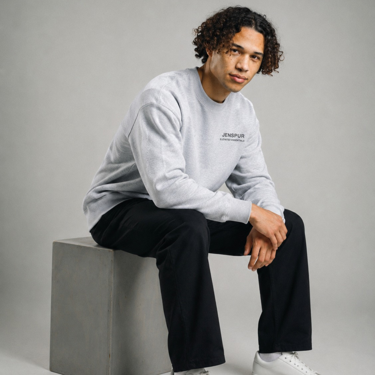 Embroided Sweatshirt: Grey