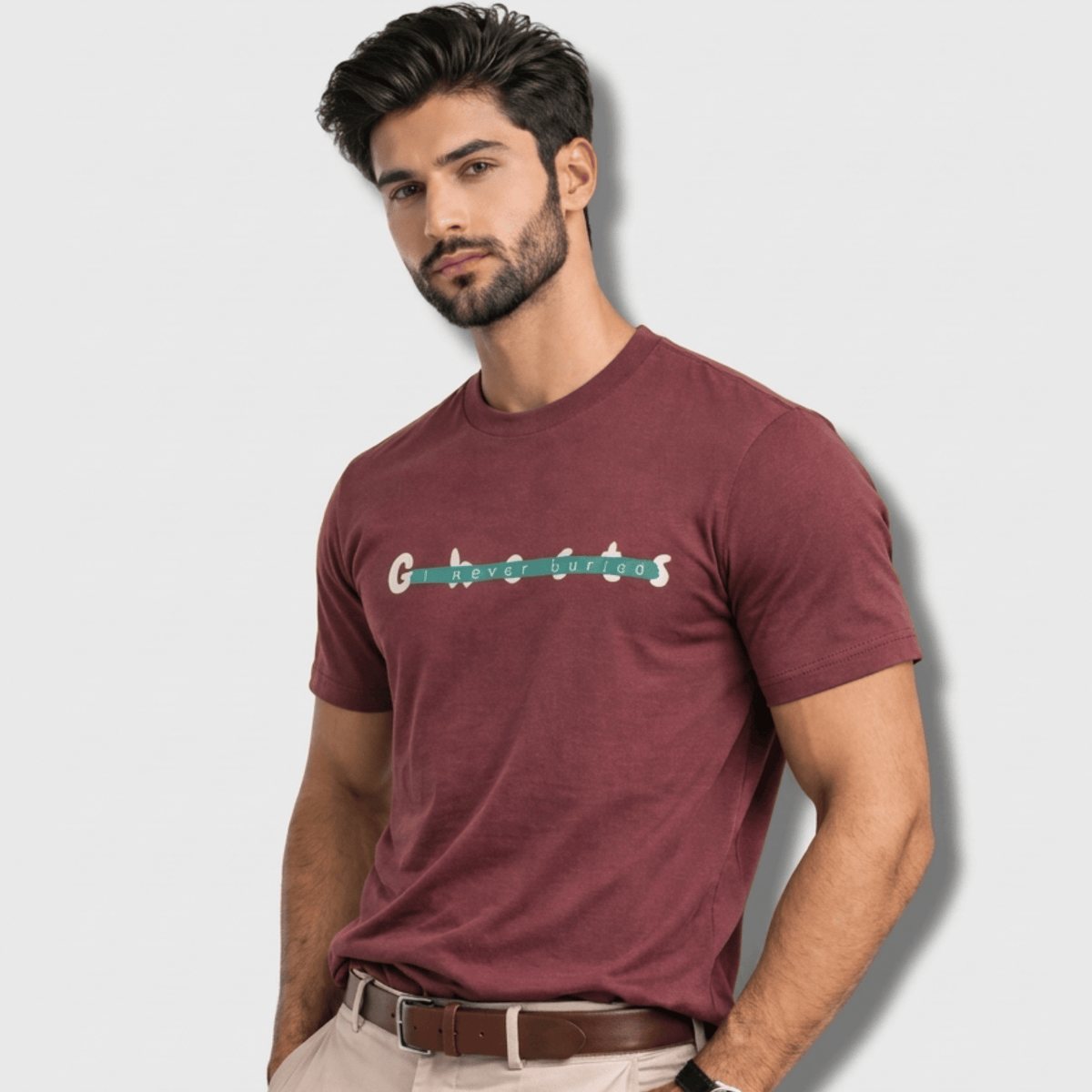 Ghost Graphic T-Shirt: Burgundy