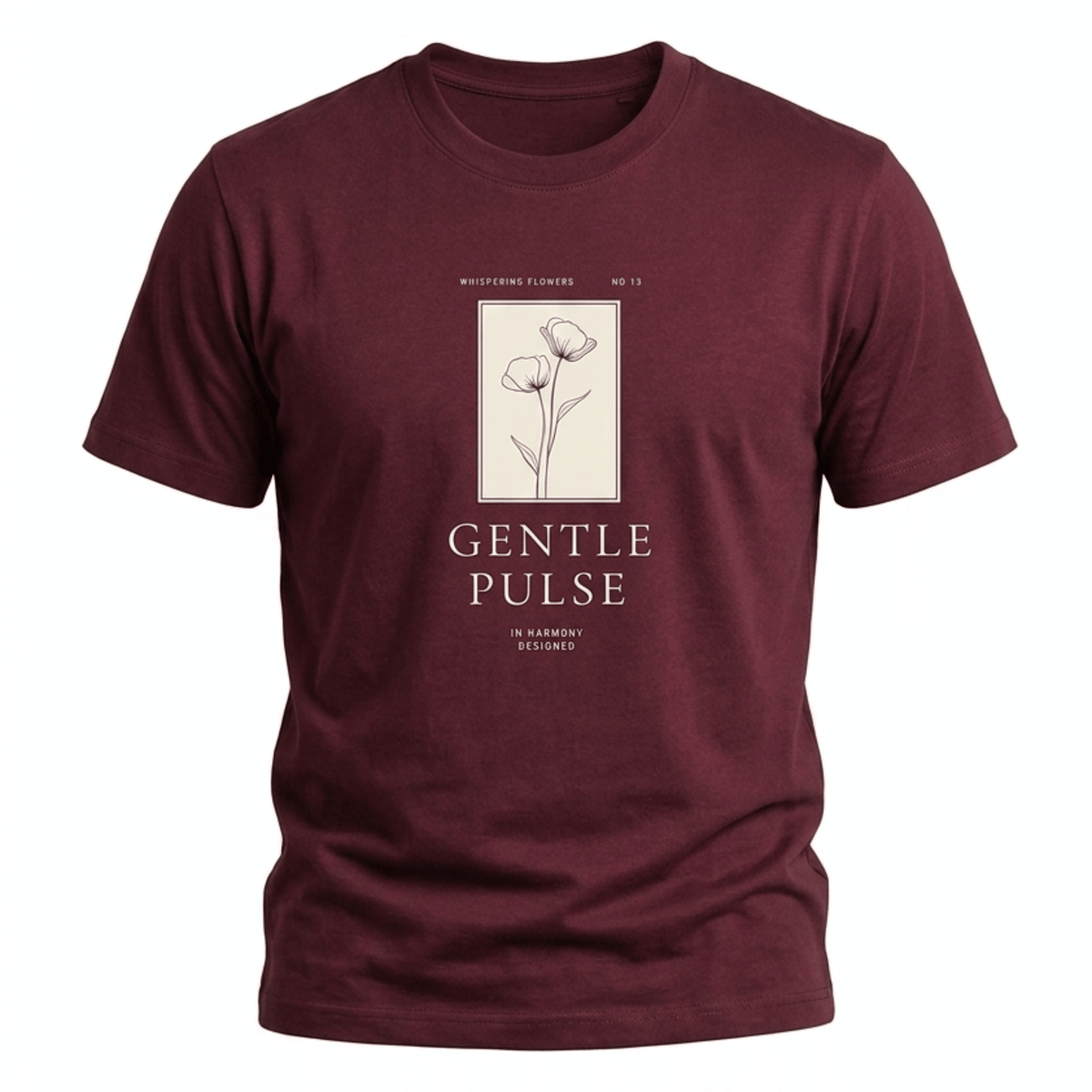 Gentle Pulse Graphic T-Shirt: Burgundy