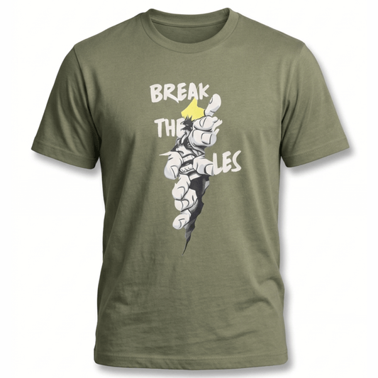 Break Rules Graphic T-Shirt: Olive Green