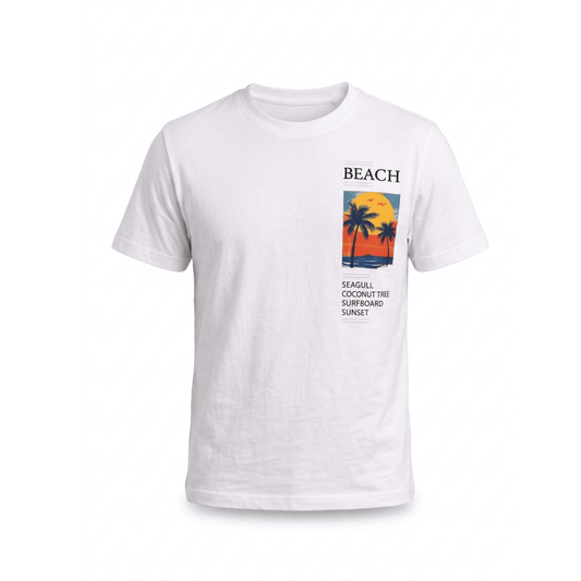 Beach Graphic T-Shirt: White